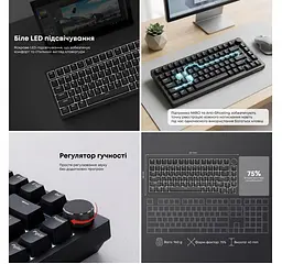 Клавіатура ігрова механічна Ajazz AK-820RB Black USB Red Switch - мініатюра 6