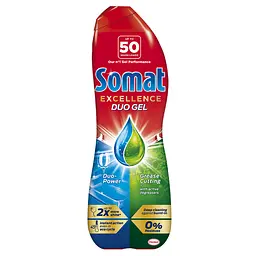Гель для миття посуду в посудомийній машині Somat Excellence Duo Gel Антижир, 900+900 мл - мініатюра 2