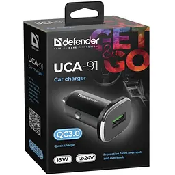 Зарядний пристрій Defender 1xUSB 18W (USB-A) QC3.0 3А UCA-91 (83830)