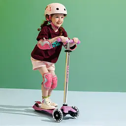 Самокат дитячий Micro Maxi Deluxe Glow LED 3-колісний сяйнисто-пурпуровий (MMD367) - мініатюра 10