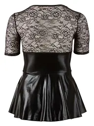 Міні-сукня Cottelli Collection Vinyl Lack Wetlook Latex XL чорний - мініатюра 5