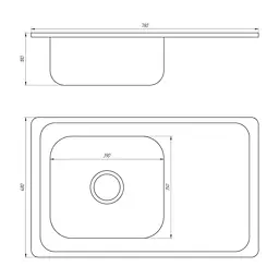 Мийка кухонна Mira MR 7848 D Decor прямокутна 780х480х180 мм 30412 - мініатюра 3