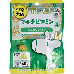 Дієтична добавка Unimat Riken Zoo комплекс вітамінів зі смаком ананасу 40 жувальних пігулок