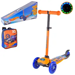 Дитячий самокат Bambi Hot Wheels з рюкзачком 17х20 см Різнобарвний 000246934 - мініатюра 2