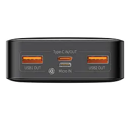 Зовнішній акумулятор BASEUS Bipow Digital Display 20000 mAh 20 W (P10022008112-01) чорний - мініатюра 4
