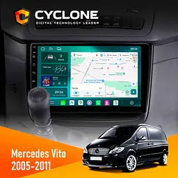 Штатна магнітола Mercedes-Benz Vito 2003-2014 Cyclone C10-013 4x64 DSP 4G Cyclone (НФ-00006059)