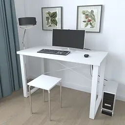Письмовий стіл Ferrum-decor Драйв 750x1400x700 Білий метал ДСП Біле 32 мм (FRD-103415) - мініатюра 2