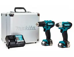 Набір акумуляторних шурупокрутів в металевому кейсі Makita CLX224X (30/110 Нм, CXT) - мініатюра 1