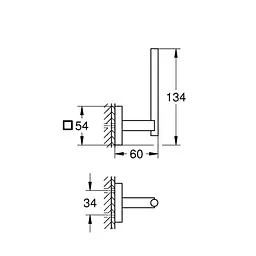 Тримач запасного рулону туалетного паперу Grohe QuickFix Start Cube 409792430 Чорний матовий - мініатюра 2