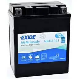 Акумулятор автомобільний EXIDE Мото Ready AGM 12Ah (+/-) (210EN) (AGM12-14.1) - мініатюра 2