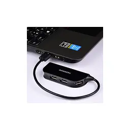 Концентратор AXAGON USB 2.0 to 4xUSB 2.0 0.2m black (HUE-X4B) - мініатюра 4