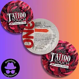 Презерватив One Tattoo Touch з текстурним малюнком червоний 1 шт. - мініатюра 3