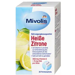 Гарячий напій Mivolis гарячий лимон, порційні палички, 20 шт, 100 г