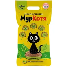 Наповнювач для туалетів Муркотя соя ніжний аромат персик 2.6 кг 