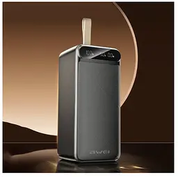 Зовнішній акумулятор Power Bank на 100 000 мАг з дисплеєм і ліхтариком AWEI P101K 22.5W ∙ Power Bank P101K з дисплеєм і LED-лампою - мініатюра 2