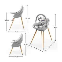 Стілець для годування Kinderkraft 2 в 1 Fini Up Grey (5902533930111) - мініатюра 8