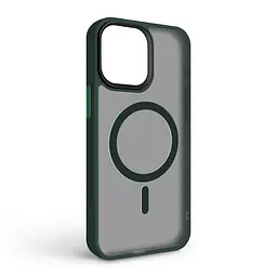 Чехол для Apple iPhone 15 Pro Max, Uniq MagCase, зеленый, противоударный, панель-накладка с MagSafe, ударопрочный TPU+PC, с магнитом MagSafe, поддержка полноценной беспроводной зарядки, ArmorStandart (ARM75321) - мініатюра 2
