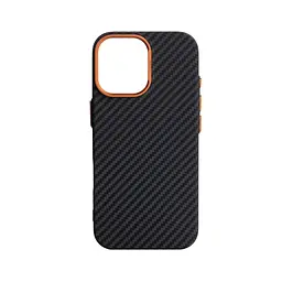 Карбоновый чехол для Apple iPhone 17, LikeCarbon2 SE MagCase, черный, тонкий защитный чехол-панель из поликарбоната с магнитами N52, MagSafe, противоударный, совместим с беспроводной зарядкой, приподнятые края для защиты камеры, ArmorStandart (ARM89160)