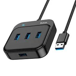 Hub адаптер Hoco Easy 4-in-1 converter HB31 (Usb to Usb3.0x4) L=0.2M - мініатюра 4