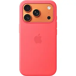 Силіконовий чохол з кнопкою, анімацією та MagSafe для Apple iPhone 17 Pro яскраво-рожевий гуава AAA [175564] - мініатюра 3
