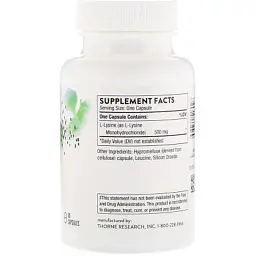 Амінокислота L-Лізин, L-Lysine, 60 капсул (THR-51602) - мініатюра 2