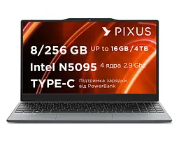 Ноутбук Pixus Bit Lite 14.1 Intel N5095 8/256 GB Windows 11 Home