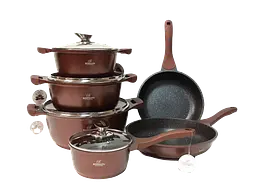 Набір каструль Bohmann BH 60-11 Brown 11 предметів - мініатюра 5
