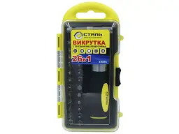 Викрутка з комплектом біт СТАЛЬ 26 шт. (49095) - мініатюра 2