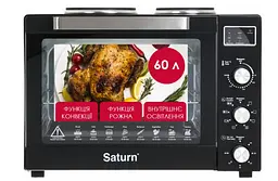Духовка SATURN ST-EC3306 (чорна,конвекція,гриль,2 бліна,60л) - мініатюра 2