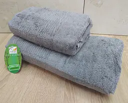Набір турецьких бамбукових махрових рушників Cestepe 50х90+70х140 Bamboo Sarev Light Gray - мініатюра 4