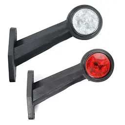 Габаритні вогні LED для вантажівок Рожки 12/24V / косий 15,5 см / Червоно-Білий 2 шт. (Л-052)