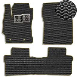 Килимки у салон EVA для Toyota Corolla Е160 / E170 2013-2018 з підп'ятником Чорні-Коричневий кант 5 шт