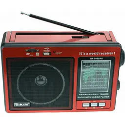 Переносний радіо приймач червоний "GOLON" RX-006UAR USB FM - мініатюра 2