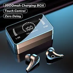 Бездротові Bluetooth навушники TWS H3S, з індикатором зарядки, сенсорами і водонепроникним корпусом Чорні - мініатюра 8