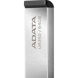 USB флеш накопичувач ADATA 64GB UR350 Silver-Black USB 3.2 (UR350-64G-RSR/BK) - мініатюра 3