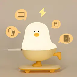 Нічник L63 Chicken on a Skateboard White / Yellow - мініатюра 2