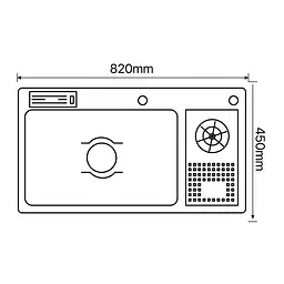 Кухонна мийка з нержавіючої сталі Zerix ZH8245-SET-08 Micro Decor Graphite ZM5594, Графит - мініатюра 3