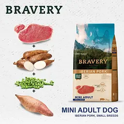 Сухий корм для дорослих собак малих порід Bravery Iberian Pork Mini Adult LIGHT з свининою по -іберійськи 2 кг 04PE002000.0006.0192 - мініатюра 3