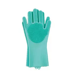 Рукавички силіконові багатофункціональні Gloves for washing dishes Green (do038)