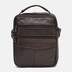 Чоловіча сумка Borsa Leather K12314br 23x19x7 см Коричневий (40175) - мініатюра 2