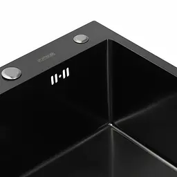 Кухонна мийка Platinum Handmade PVD чорна 500x500x220 (3,0/1,5 мм корзина та дозатор в комплекті), Чорний - мініатюра 6