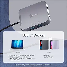 Багатопортовий мультиадаптер J5create JCD3191-N, USB Type-C 5-в-1 білий - мініатюра 8