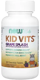 Вітаміни для дітей виноградний сплеск 120 жувальних таблеток NOW Foods Kids Vits