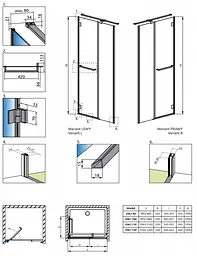 Душові двері Radaway Carena DWJ 120x195 прозоре скло, хром (134332-01-01NR) - мініатюра 8