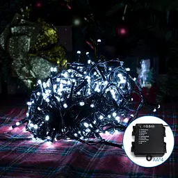 Батарейна гірлянда пряма плоскі лампи холодне світло 20 м 400LED IP44