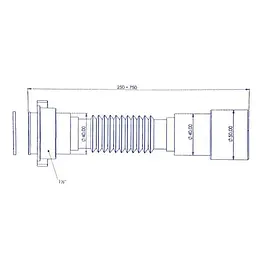 Гнучка труба для сифона Bakimay PL 1301 ⌀ 40х40/50 мм 250-750 мм 30412 - мініатюра 2