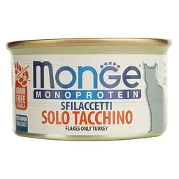 Вологий корм Monge Cаt Monoprotein м'ясні пластівці індичка 80 г (70007153) - мініатюра 2