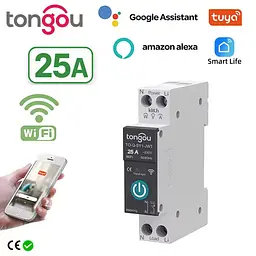 Розумний Wi‑Fi автомат Tongou 25А Tuya з моніторингом енергоспоживання TO-Q-SY1-JWT - мініатюра 3