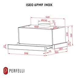 Витяжка телескопічна PERFELLI ISEO 6PMF INOX - мініатюра 13