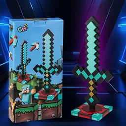 Алмазний меч Minecraft 17 режимів нічник з підставкою LED меч для гри та декору - мініатюра 7